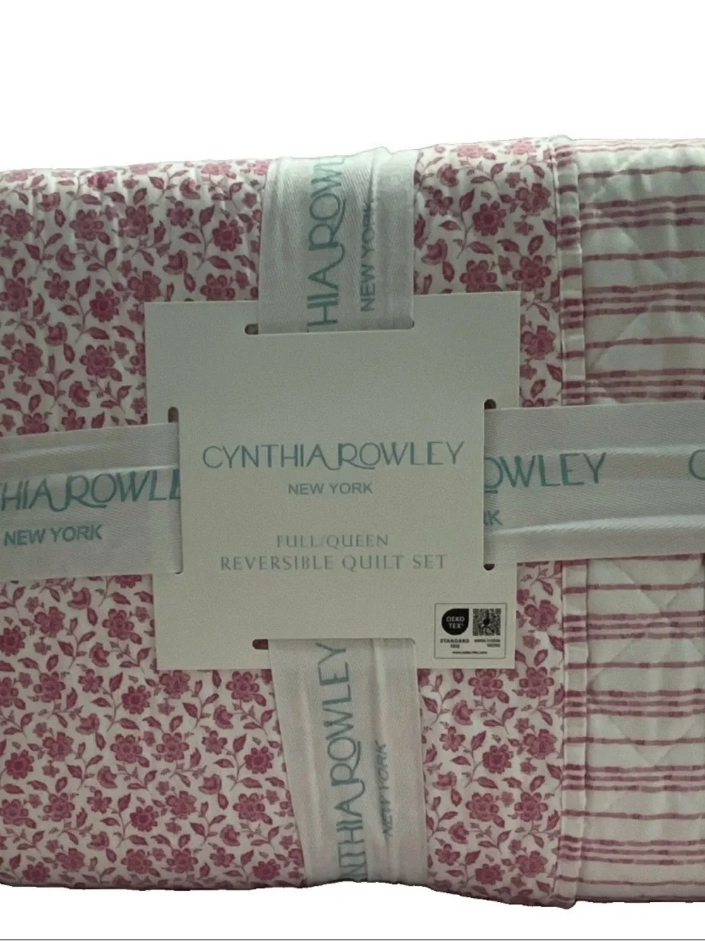 Cynthia Rowley Pink Floral Reversible Quilt Set